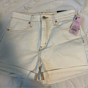 Target highest rise white/cream denim shorts. Size 0 or 25 waist. New with tags.